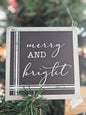 Merry And Bright Christmas Tin Ornament
