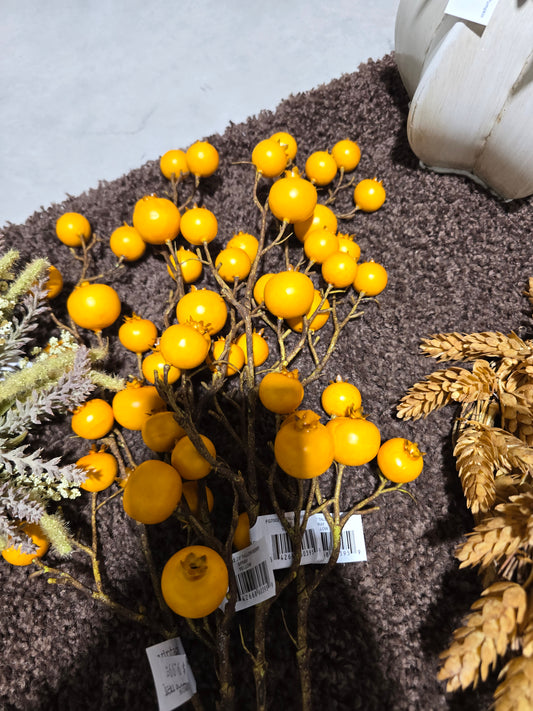 23" Yellow Tallow Berry Spray