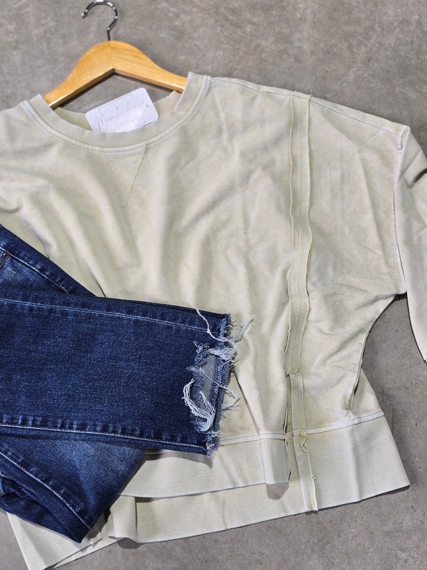 Washed Extended Shoulder Top