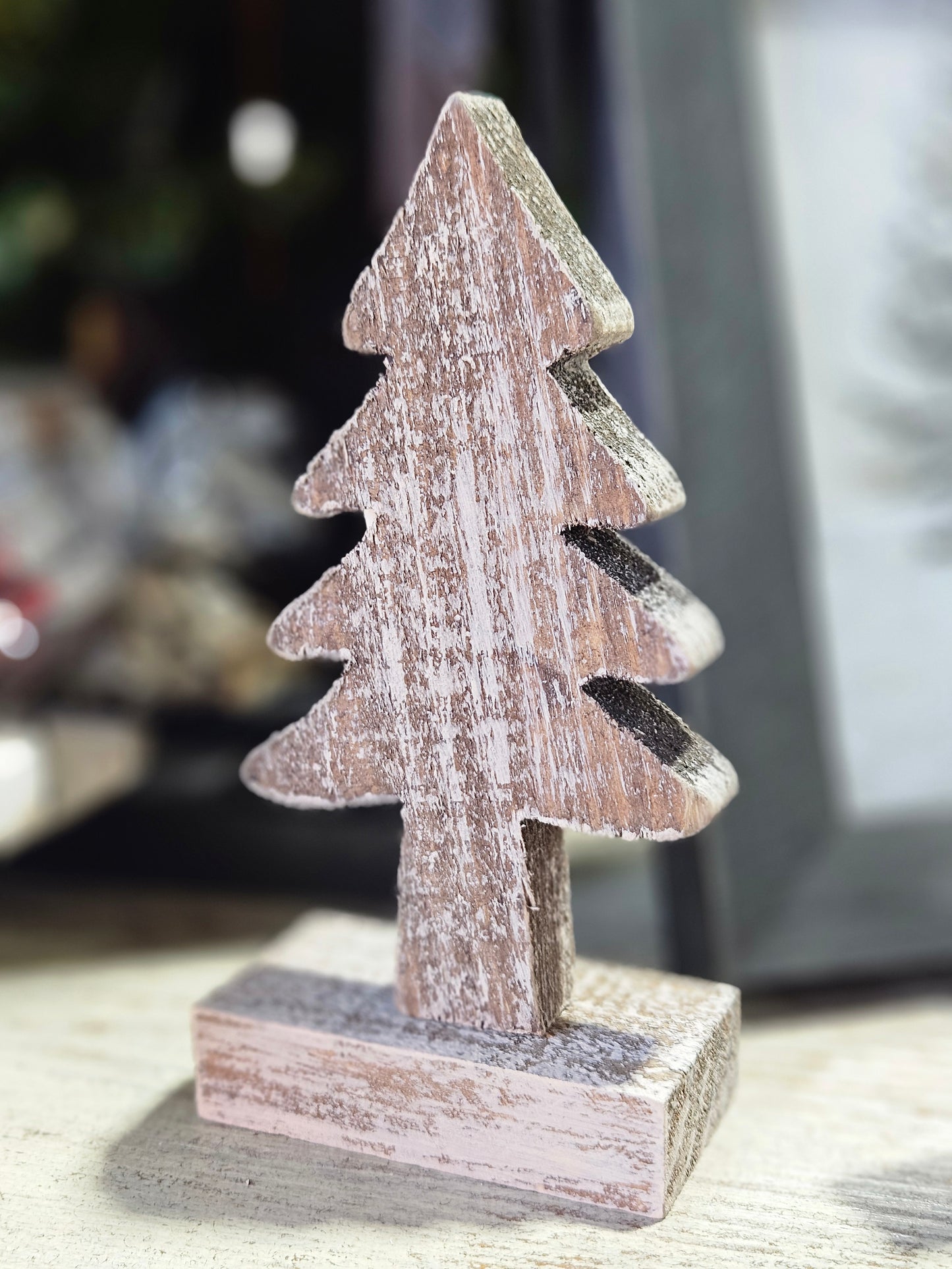 6" Distressed Wooden Tree