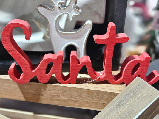 Santa Christmas Wood Cutout