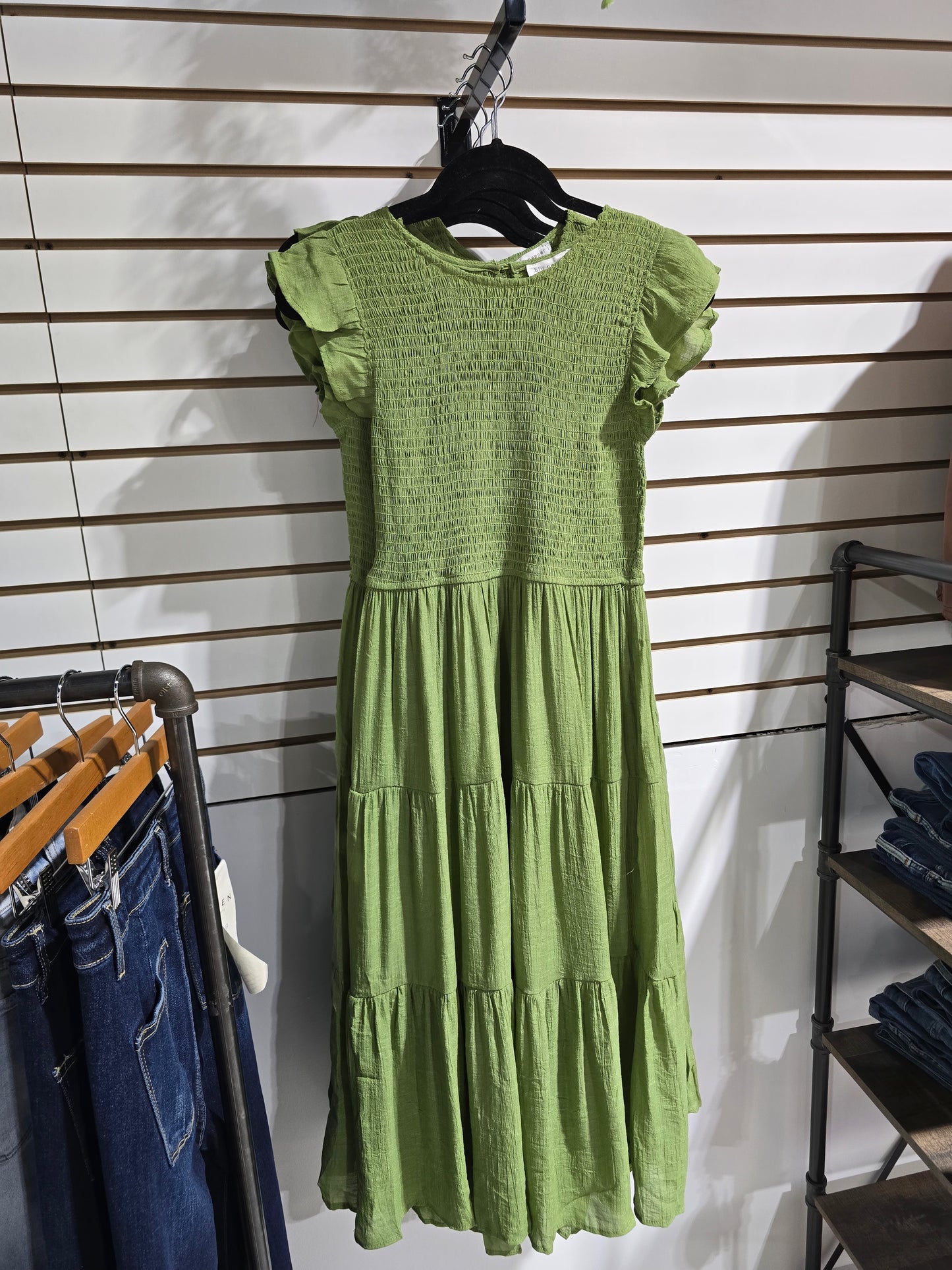 Smocked Tiered Midi Dress