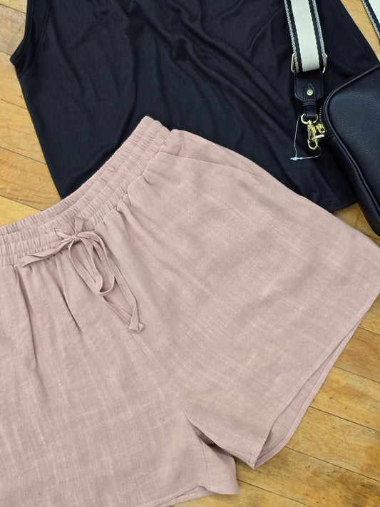 Linen Drawstring Shorts