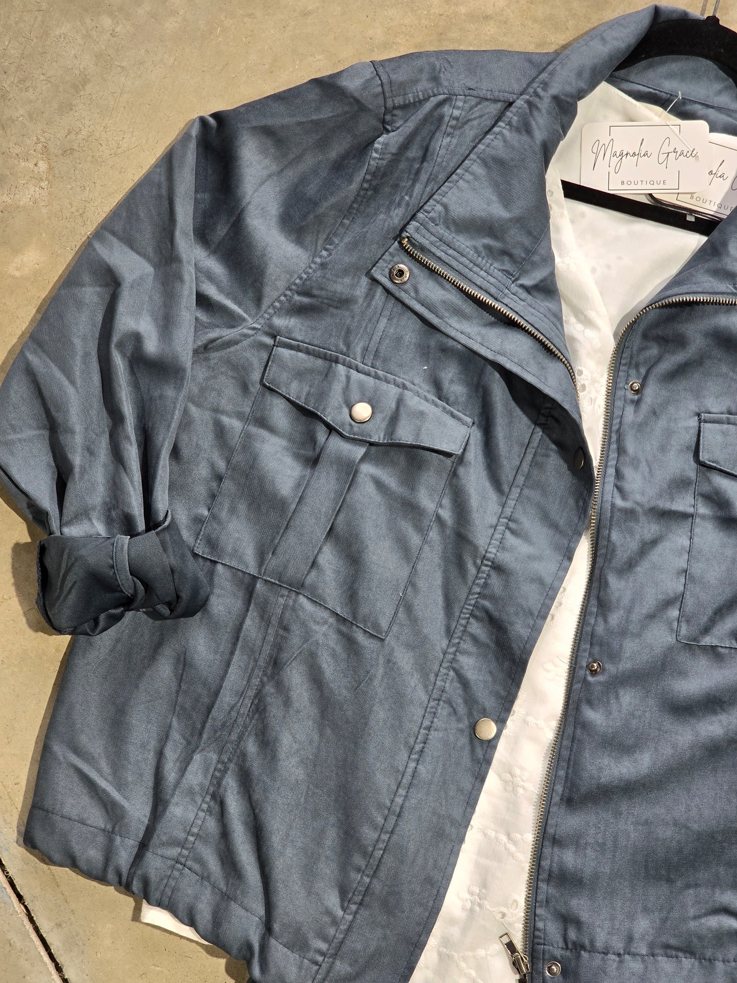 Utility Zipper Jacket-Midnight