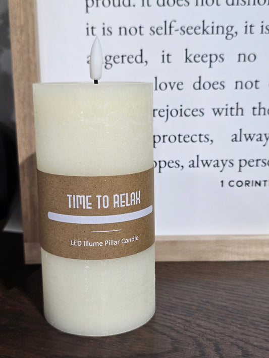 6in tall 3.5in wide Pillar Timer Candle