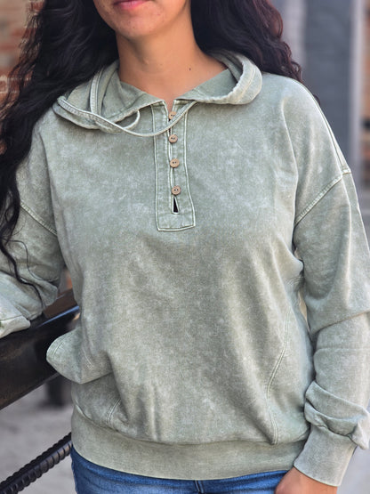 Olive Washed Hoodie
