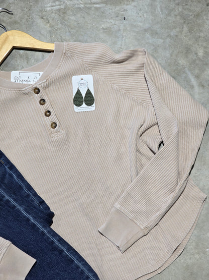 Mineral Wash Waffle Long Sleeve