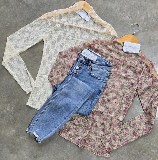 Sheer Mesh Fitted Top