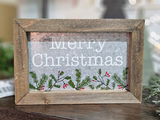 Tin Merry Christmas Sign