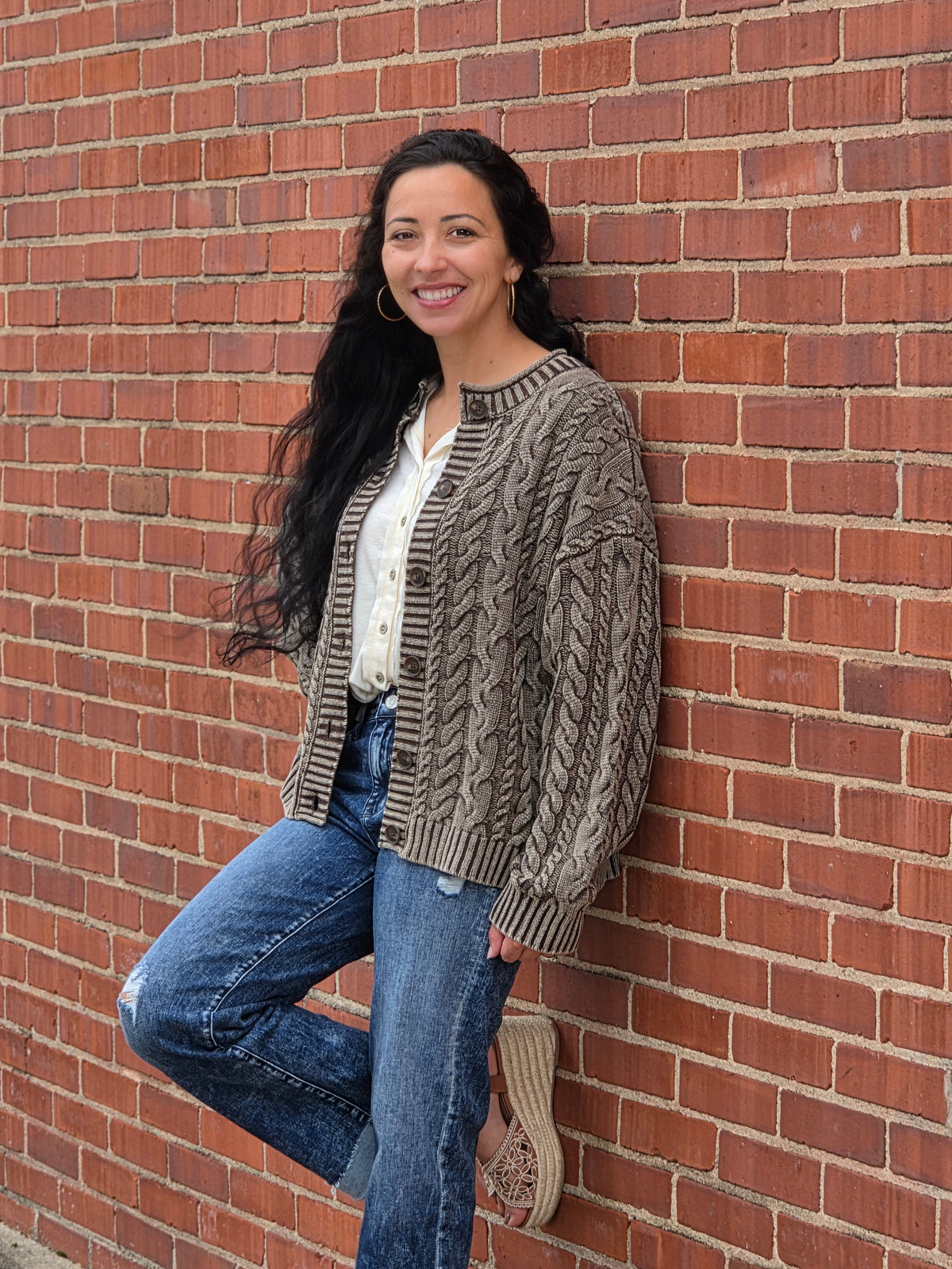 Washed Cable Knit