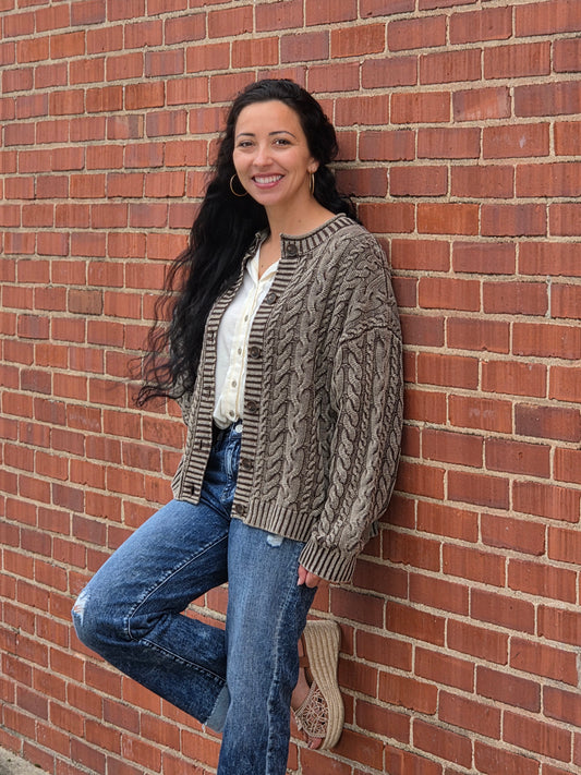 Washed Cable Knit