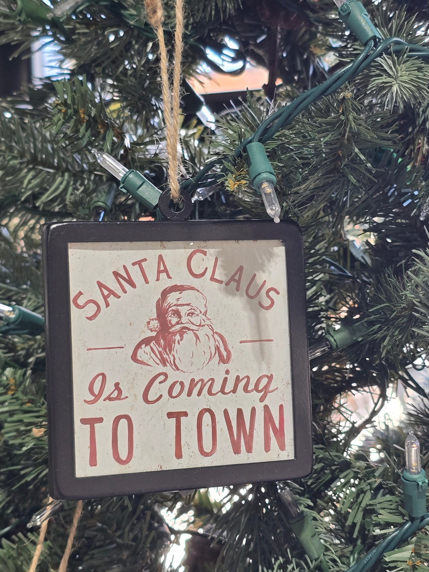 Santa Square Ornament