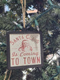 Santa Square Ornament
