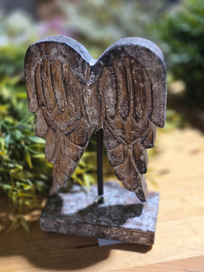 Vintage Angel Wings On Stand