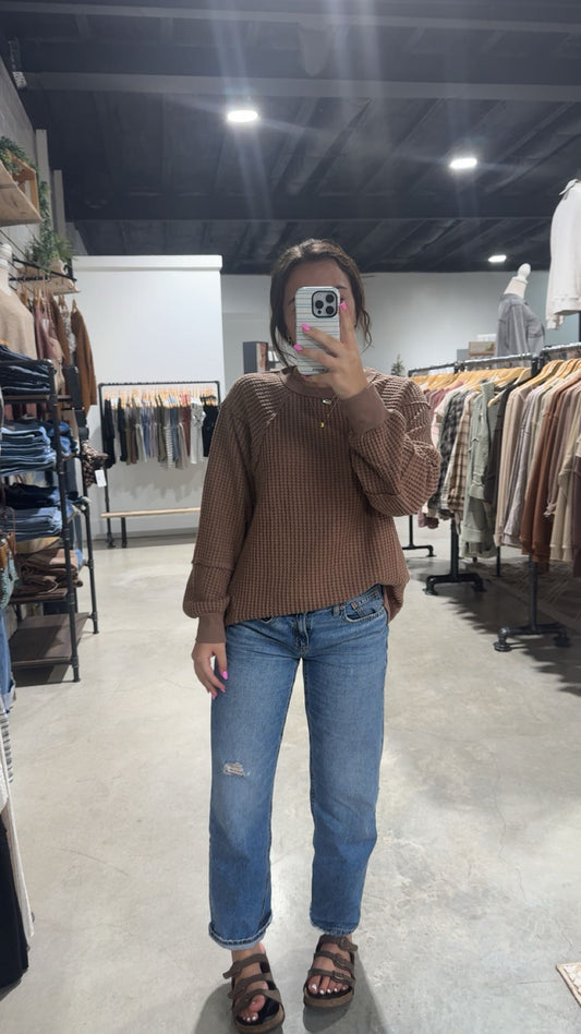 Waffle Patch Detail Pullover