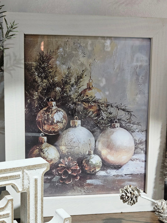 Four Bulbs & Pine Christmas Frame