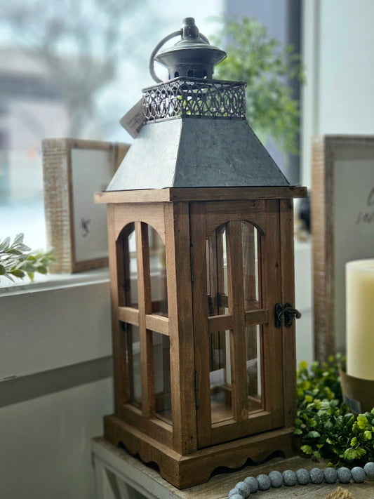 Gray and Brown Lantern- Small