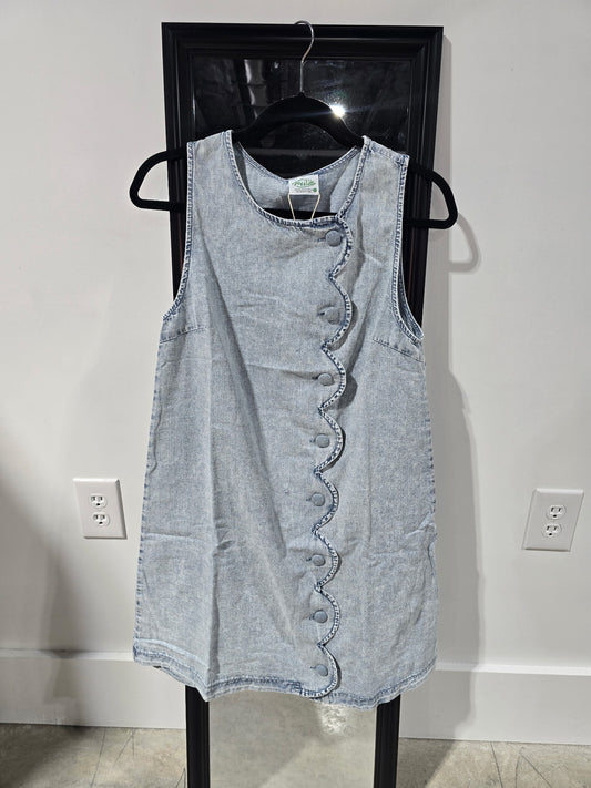 Scalloped Washed Dress