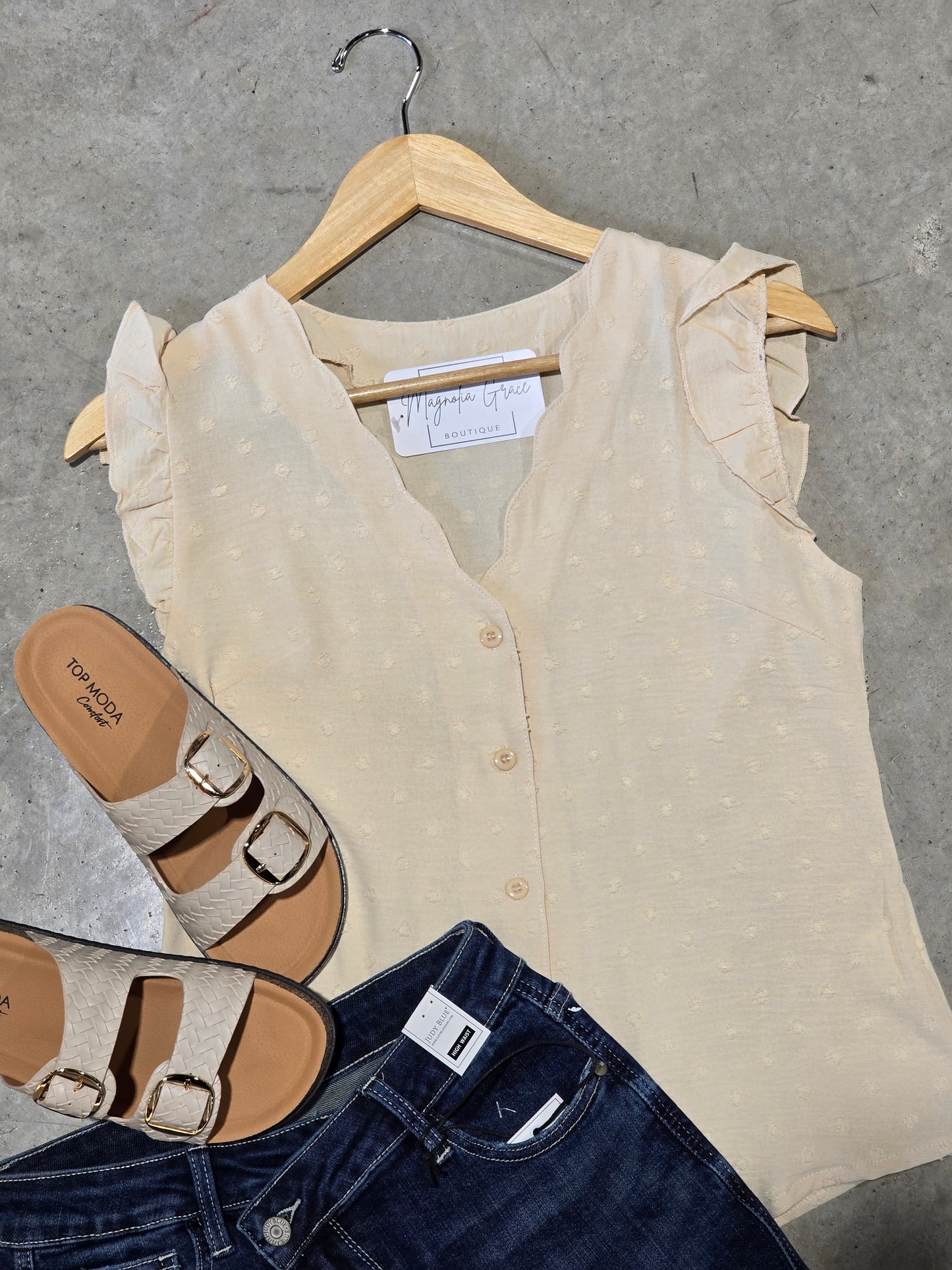 Solid Jacquard Blouse