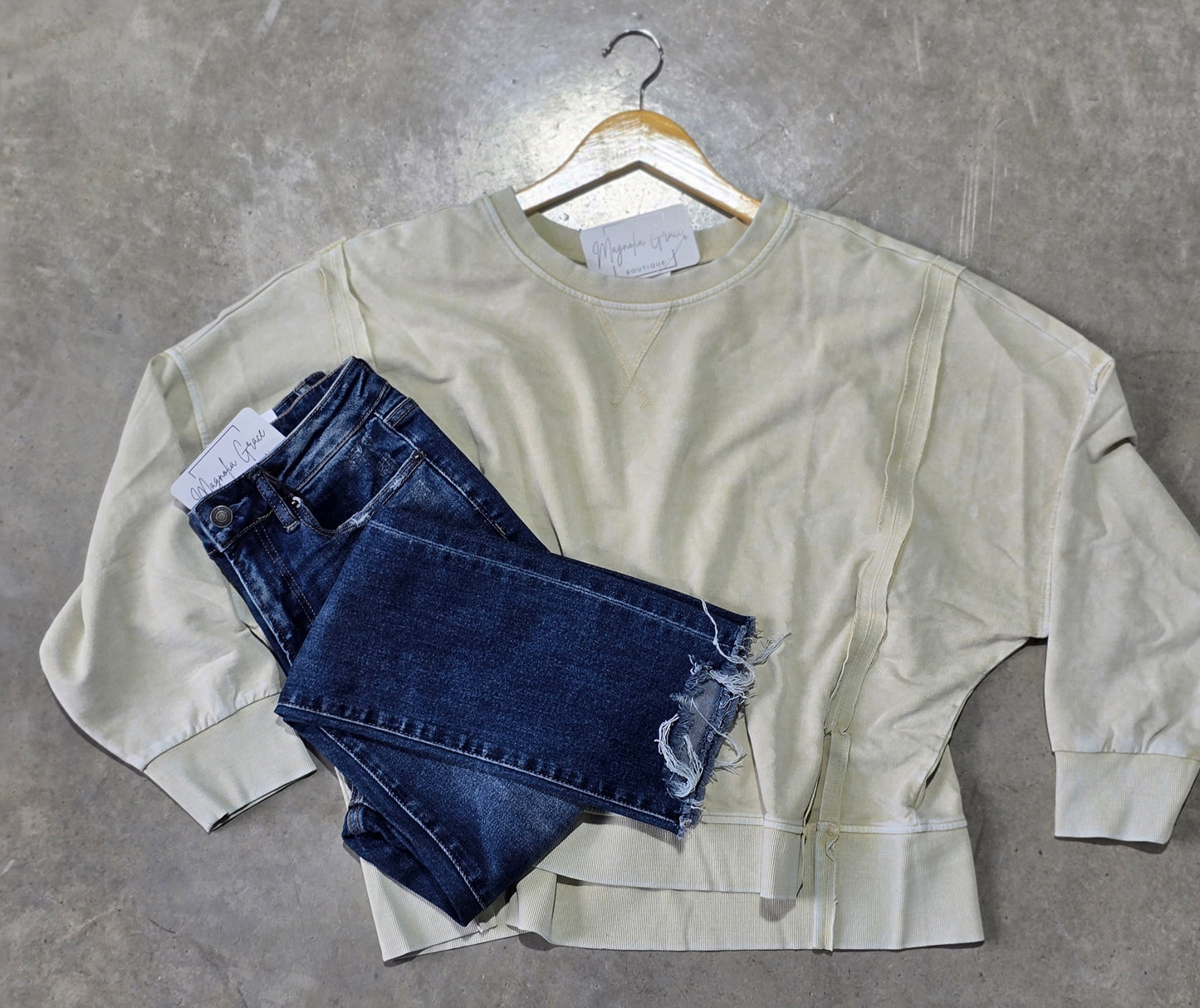 Washed Extended Shoulder Top