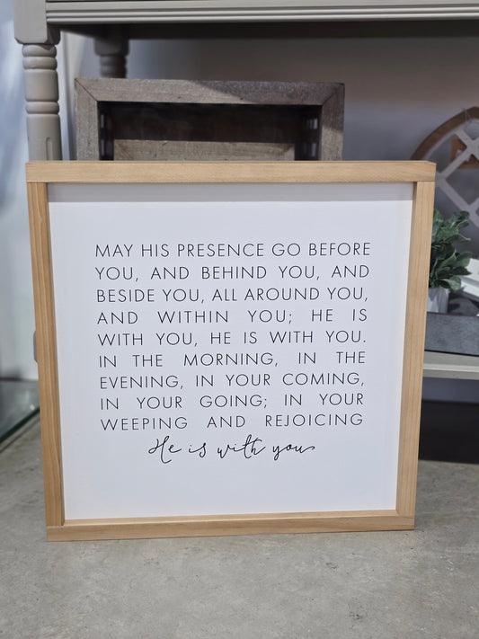 The Blessing 17"x17" white