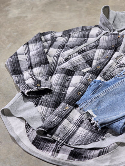 Flannel Hooded Top