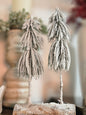12" Snowy Pine Tree Pair On Log
