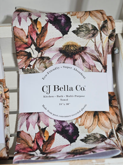 Purple Leaves And Asters Eco-Friendly Towel
