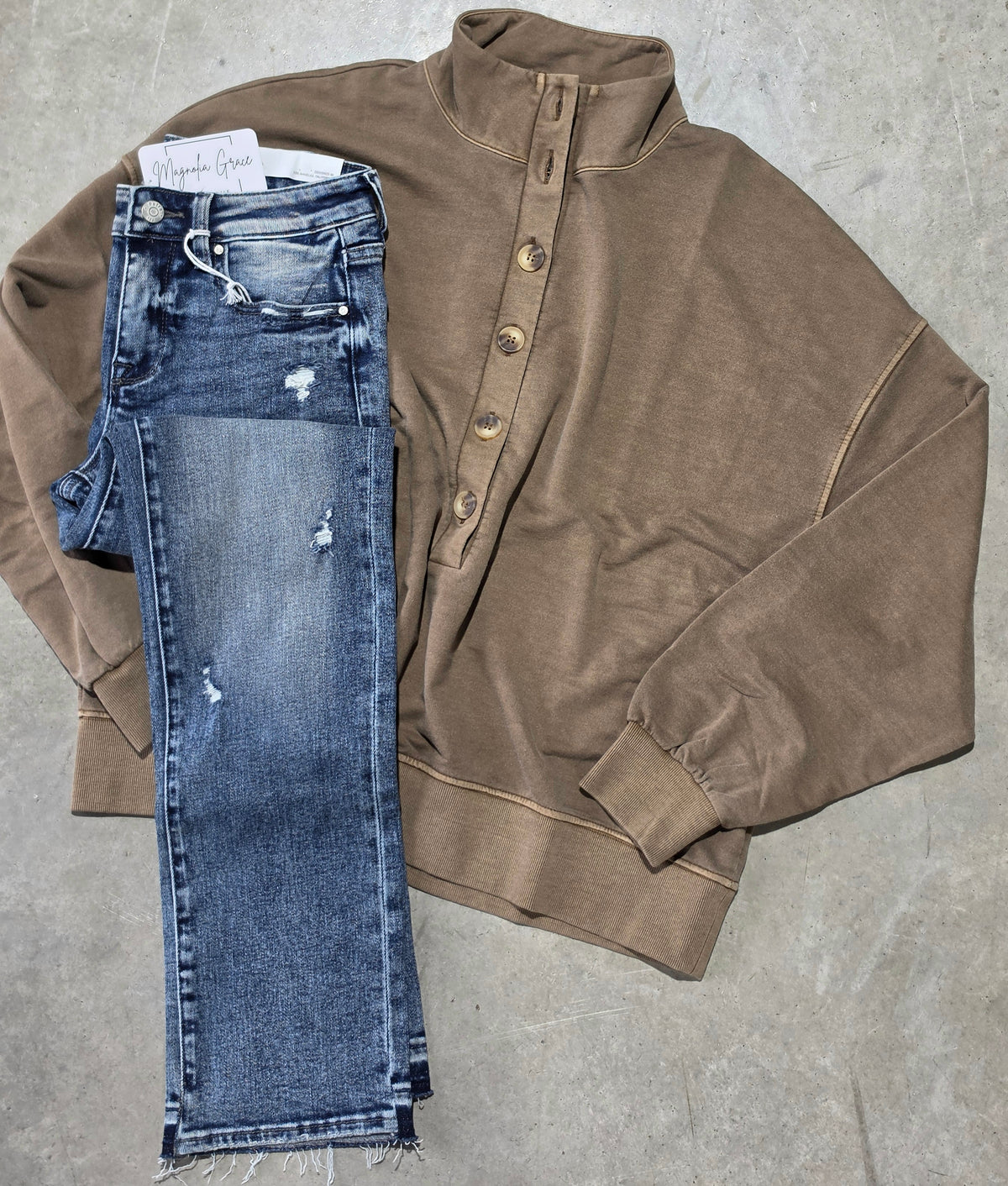 Mock Neck Henley