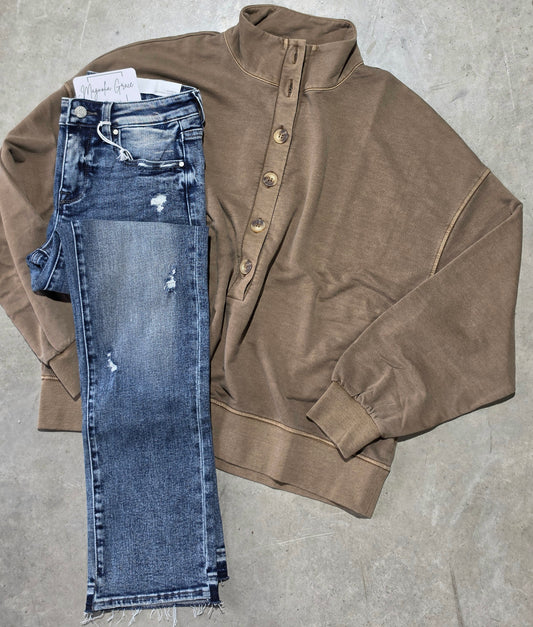 Mock Neck Henley