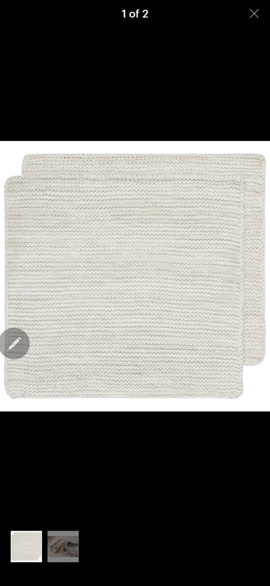 Knit Dishcloth Set dove gray