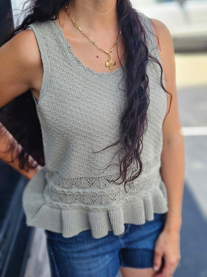 Ruffled Crochet Tank