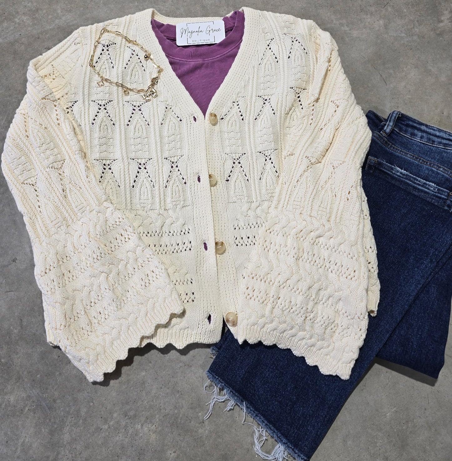 Kari Pointelle Cardigan