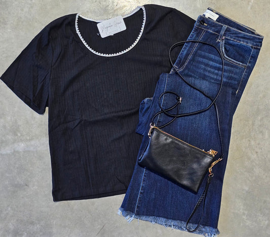 Curvy Pearl Trimmed Top