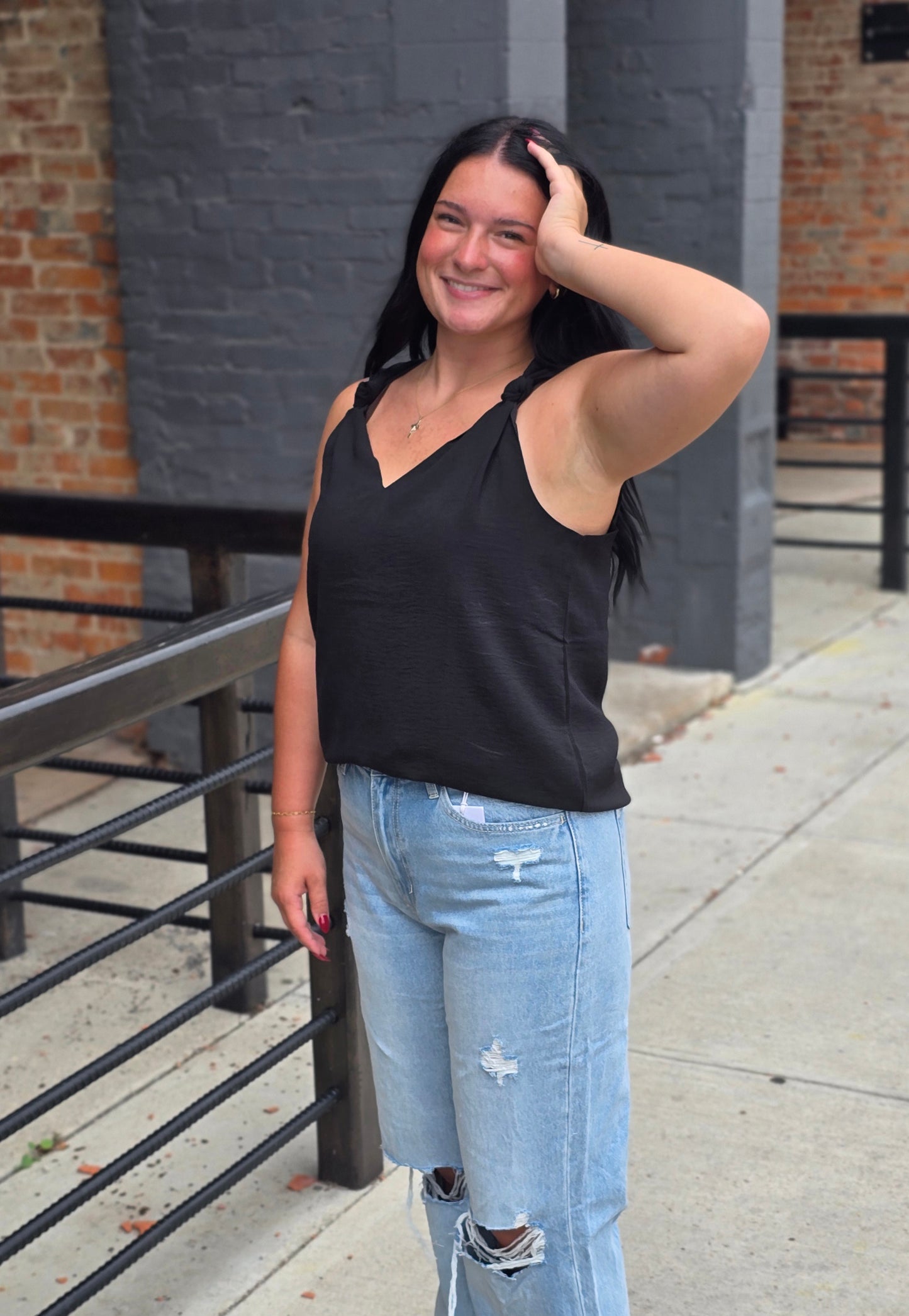Raelynn V-Neck Knotted Top