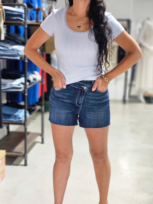Judy Blue Cross Front Shorts