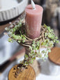 Pink And Green Peppergrass Candle Ring Small