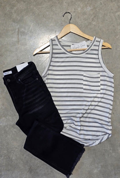 Sleeveless Stripe Tank Top