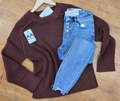 Raglan Side Slit Long Sleeve