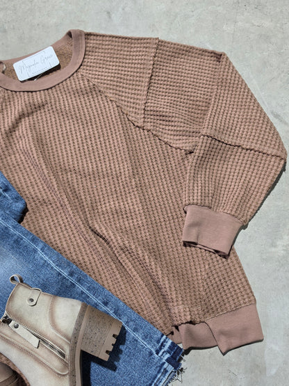 Waffle Patch Detail Pullover