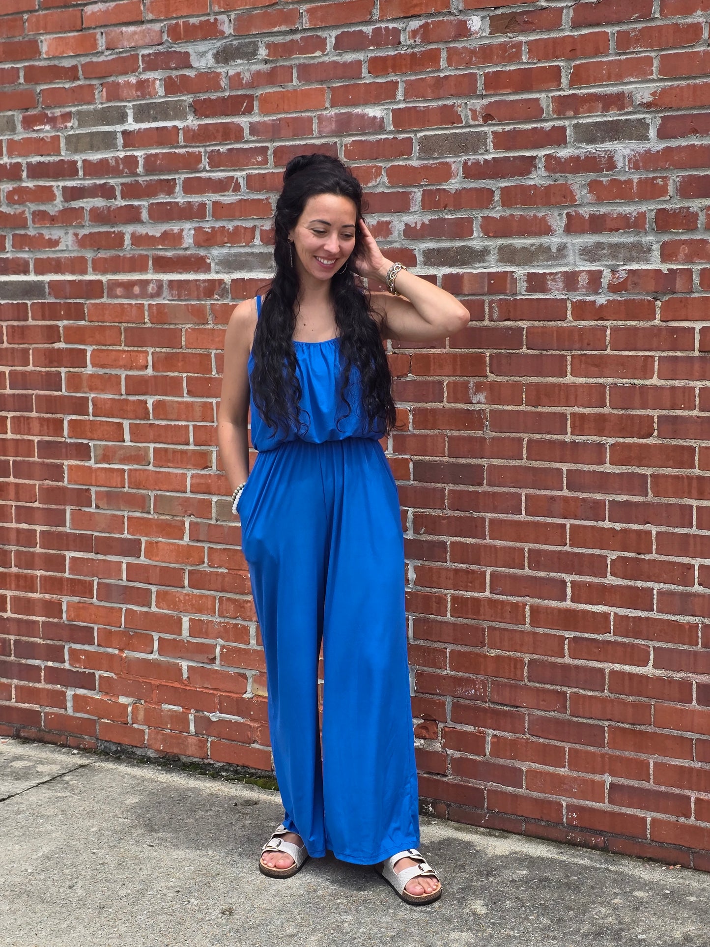 Blue Wide Leg Jumpsuit