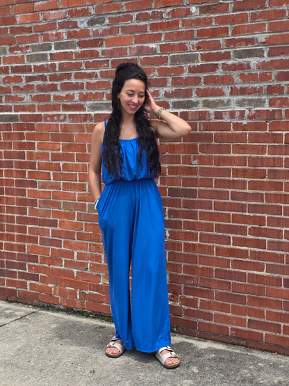 Blue Wide Leg Jumpsuit
