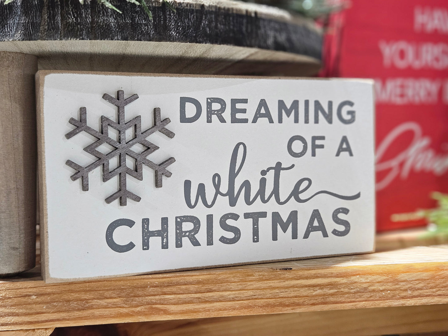 Glitter Holiday Block Sign