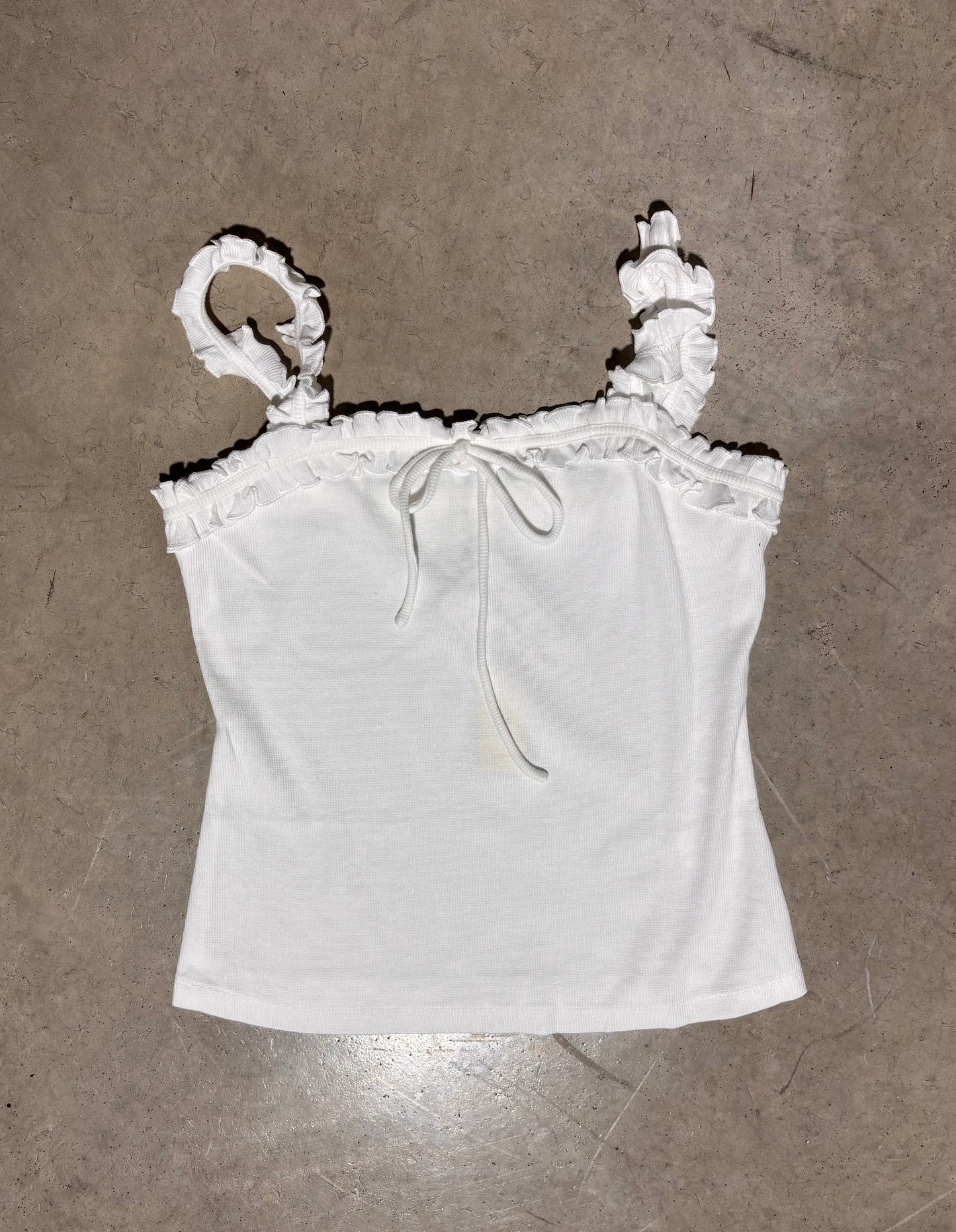 Ribbed, Ruffle Tank