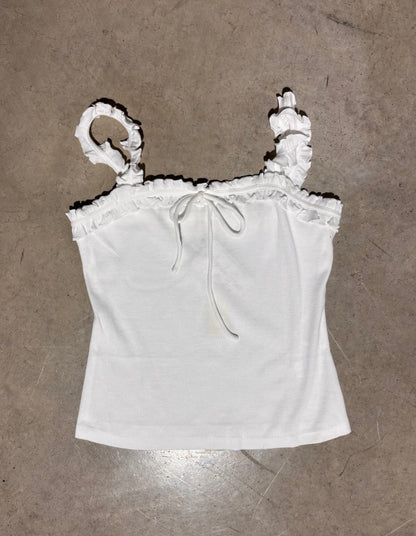 Ribbed, Ruffle Tank