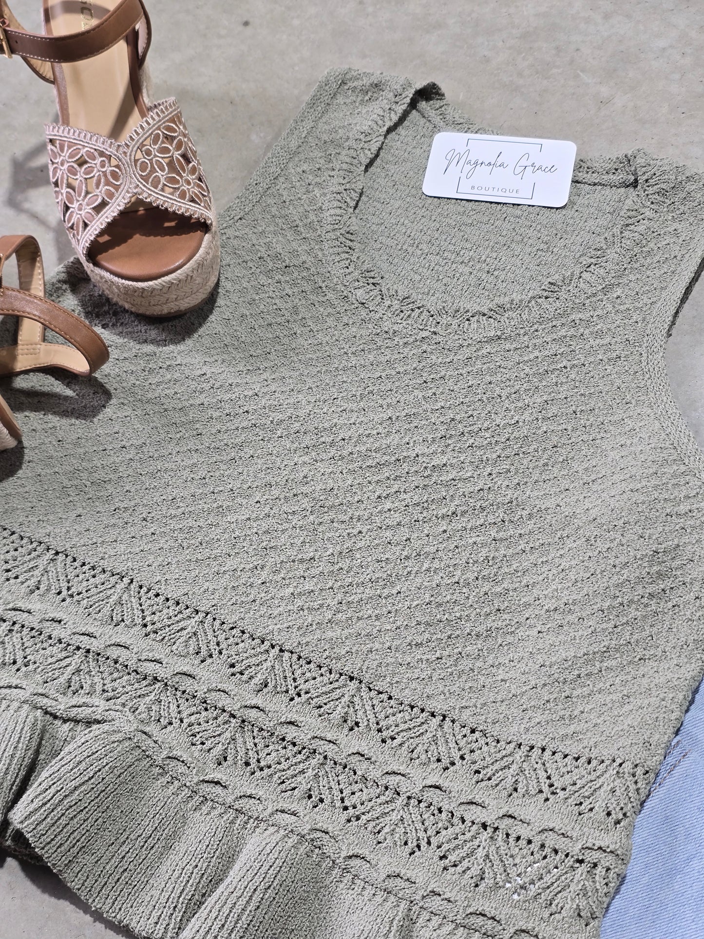 Ruffled Crochet Tank