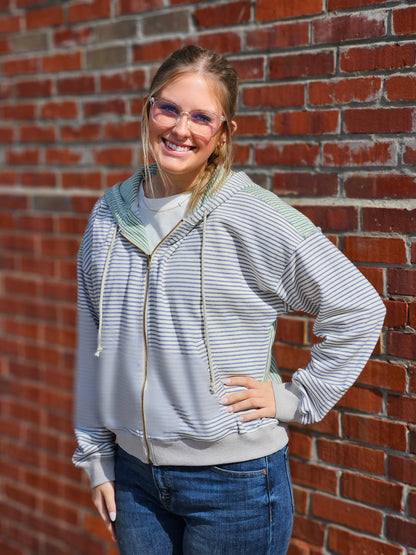 Stripe Zip Up