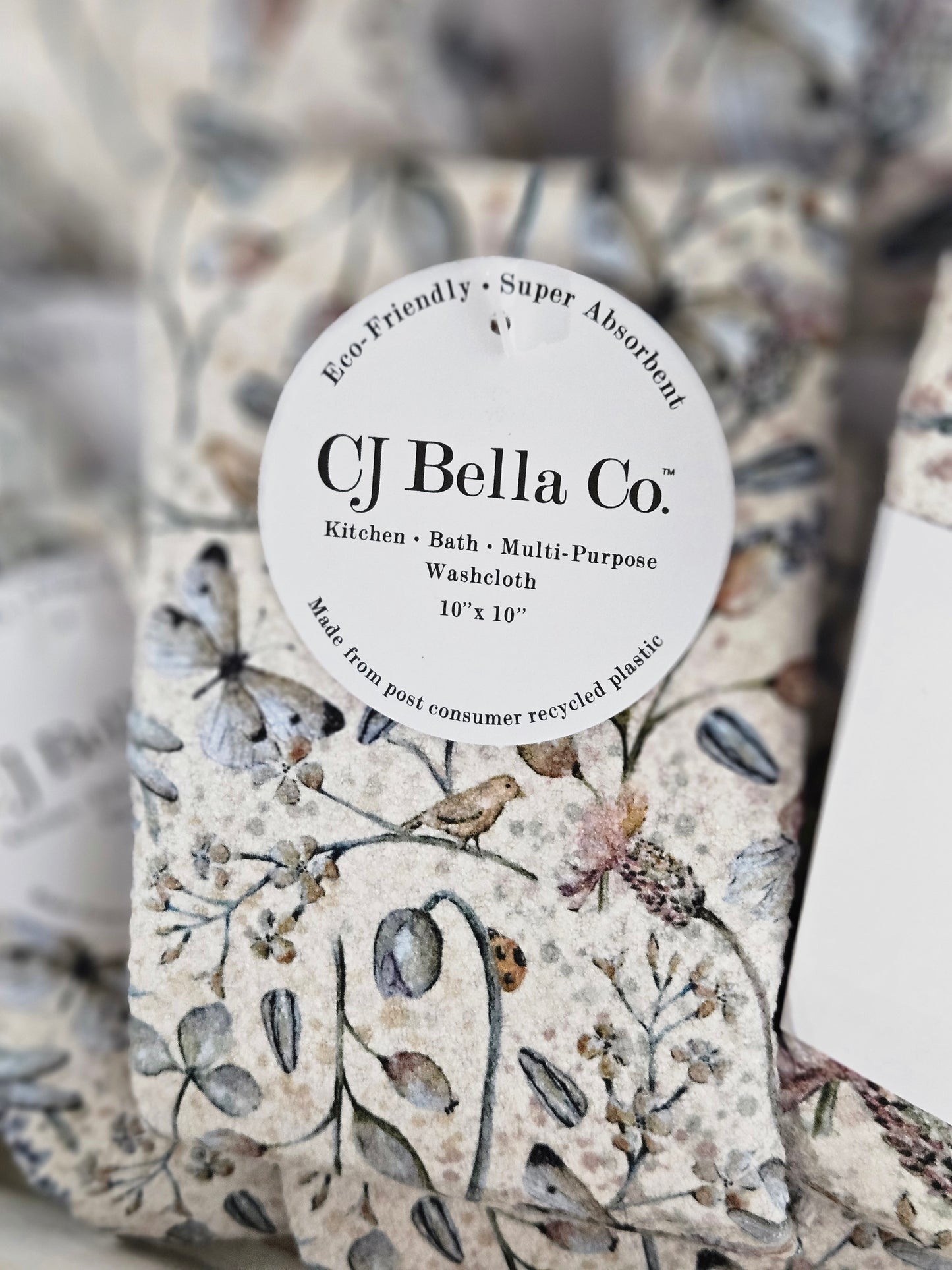 Ladybug and Butterfly Washcloth