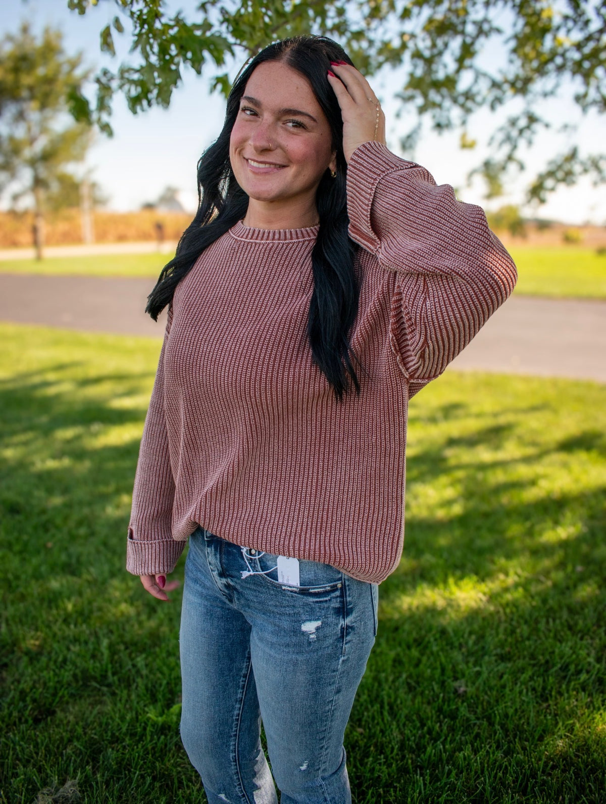Washed Cuffed Sweater