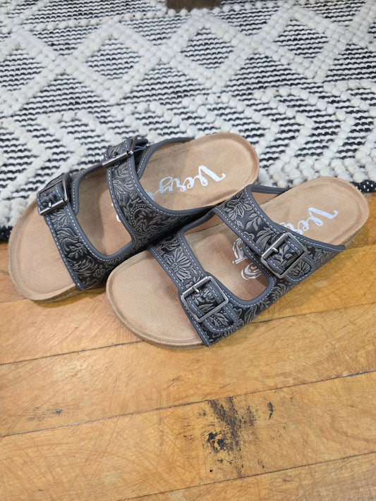 Berry Grey Slides